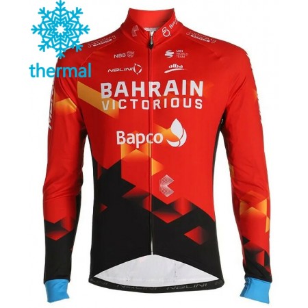 Maillot vélo 2021 Team Bahrain Victorious Hiver Thermal Fleece N001